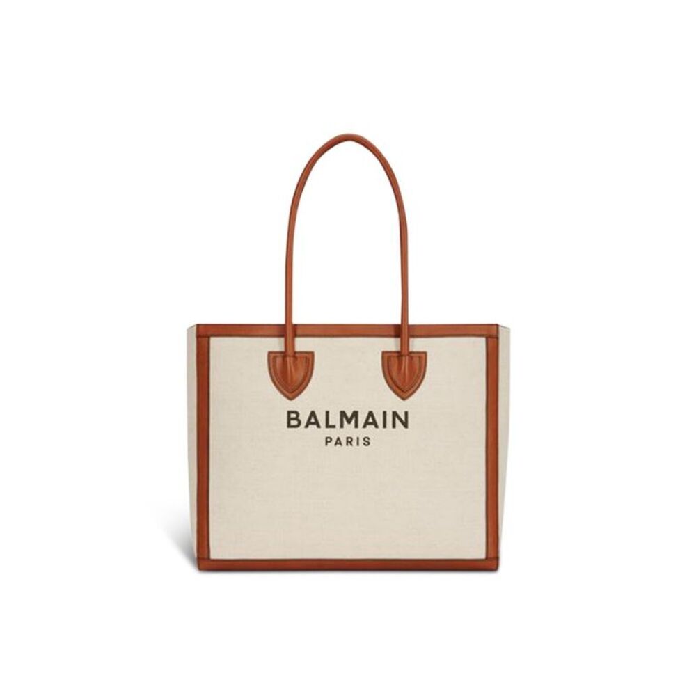 Balmain Beige Cotton Tote Women's Bag